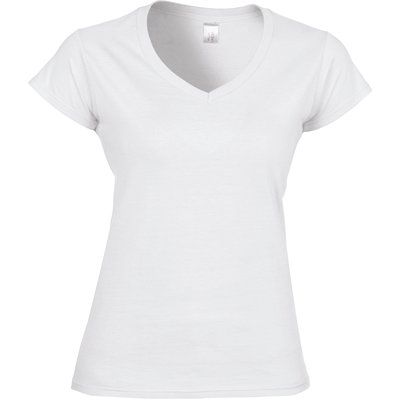 Camiseta cuello de pico para mujer de corte entallado Blanco M