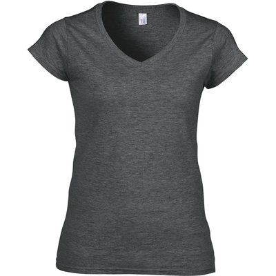 Camiseta cuello de pico para mujer de corte entallado Dark Heather XXL