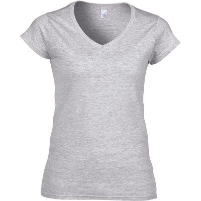 Camiseta cuello de pico para mujer de corte entallado Gris L