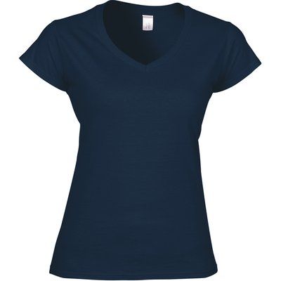 Camiseta cuello de pico para mujer de corte entallado Navy XXL