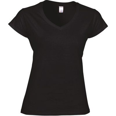 Camiseta cuello de pico para mujer de corte entallado Negro S