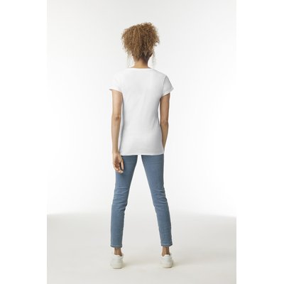 Camiseta cuello de pico para mujer de corte entallado