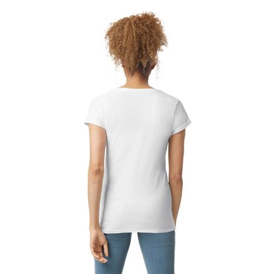 Camiseta cuello de pico para mujer de corte entallado