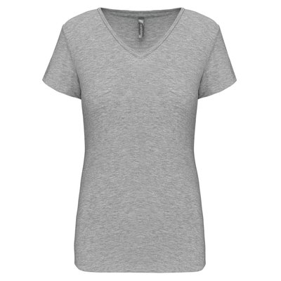 Camiseta cuello de pico mujer Gris M