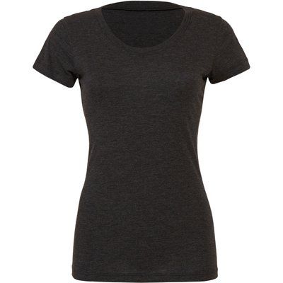 Camiseta cuello redondo mujer Charcoal Black Triblend S