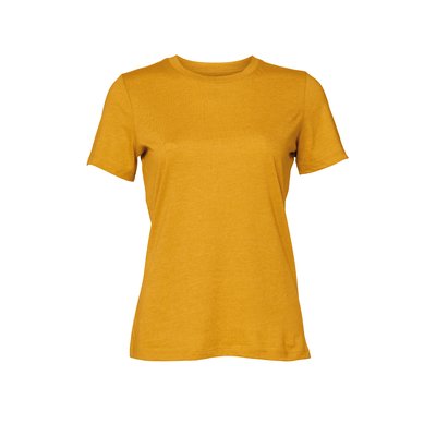 Camiseta cuello redondo mujer holgada Amarillo S