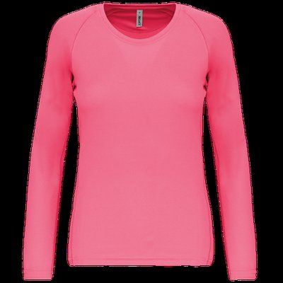 Camiseta de deporte manga larga poliéster Fluorescent  Pink M