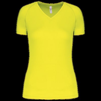 Camiseta de deporte mujer cuello de pico Fluorescent Yellow L