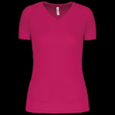 Camiseta de deporte mujer cuello de pico Fuchsia L