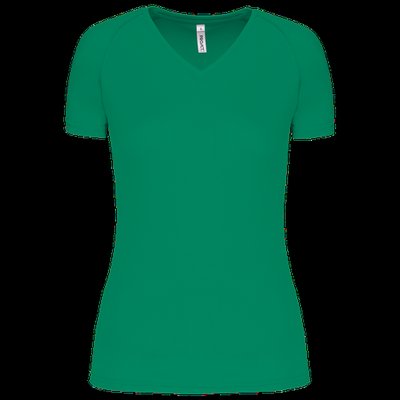 Camiseta de deporte mujer cuello de pico Kelly Green XL