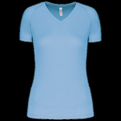 Camiseta de deporte mujer cuello de pico Sky Blue XS