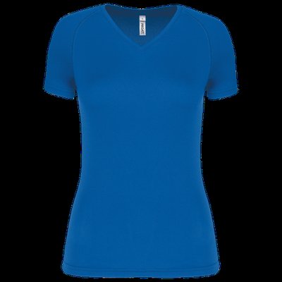 Camiseta de deporte mujer cuello de pico Sporty Royal Blue S