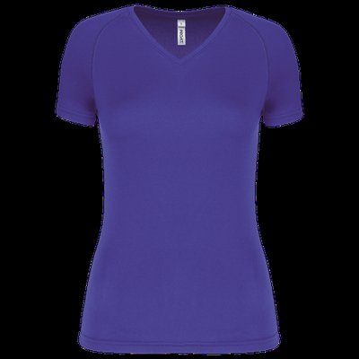 Camiseta de deporte mujer cuello de pico Violet XS