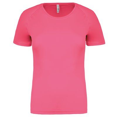 Camiseta de deporte mujer poliéster Fluorescent  Pink L