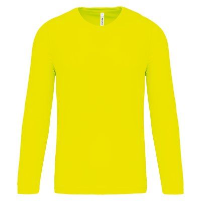 Camiseta de deporte secado rápido manga larga Fluorescent Yellow XL