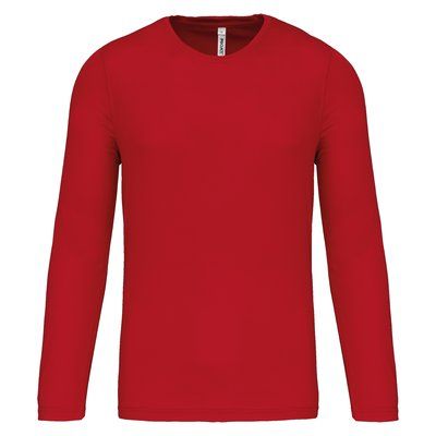 Camiseta de deporte secado rápido manga larga Red L