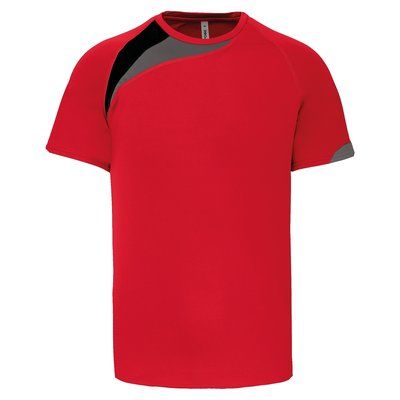 Camiseta deportes manga corta adulto Sporty red/Black/Storm grey XXL