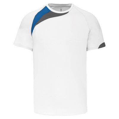 Camiseta deportes manga corta niños White / Sporty Royal Blue / Storm Grey 6/8 ans