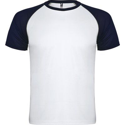 Camiseta Deportiva Bicolor Blanco / Marino XL