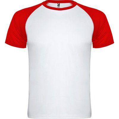 Camiseta Deportiva Bicolor Blanco/rojo 12