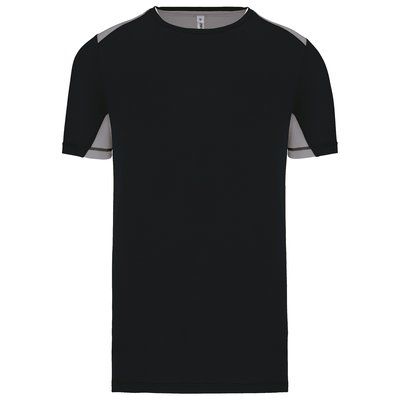 Camiseta deportiva bicolor unisex Black / Fine Grey XS