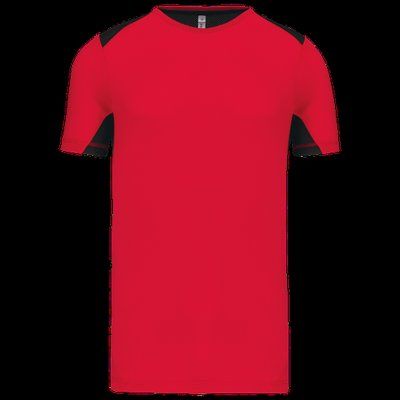 Camiseta deportiva bicolor unisex Red / Black 4XL