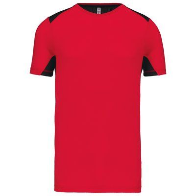 Camiseta deportiva bicolor unisex Red / Black M