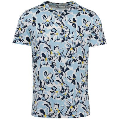 Camiseta diseño tropical hombre Ivory Floral Blue XS