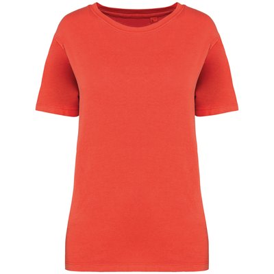 Camiseta efecto lavado de mujer Rojo M