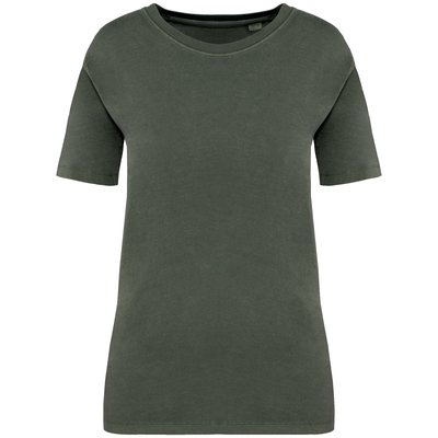 Camiseta efecto lavado de mujer Verde XXL