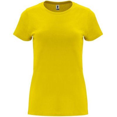 Camiseta entallada de manga corta con cuello redondo Amarillo L