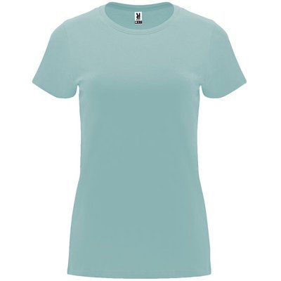 Camiseta entallada de manga corta con cuello redondo AZUL LAVADO L