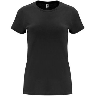 Camiseta entallada de manga corta con cuello redondo Negro L