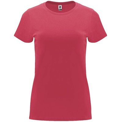 Camiseta entallada de manga corta con cuello redondo ROJO CRISANTEMO M