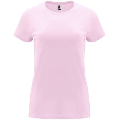 Camiseta entallada de manga corta con cuello redondo Rosa Claro L