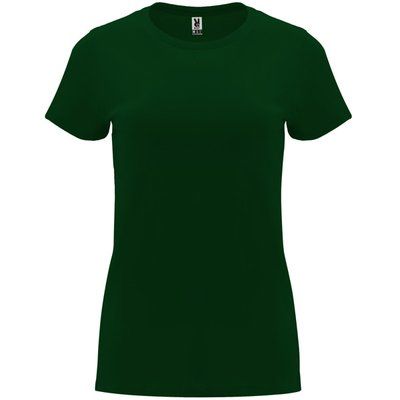 Camiseta entallada de manga corta con cuello redondo VERDE BOTELLA 3XL