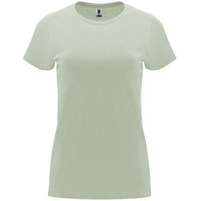 Camiseta entallada de manga corta con cuello redondo VERDE MIST L