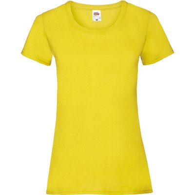 Camiseta entallada mujer 100% algodón Amarillo XXL