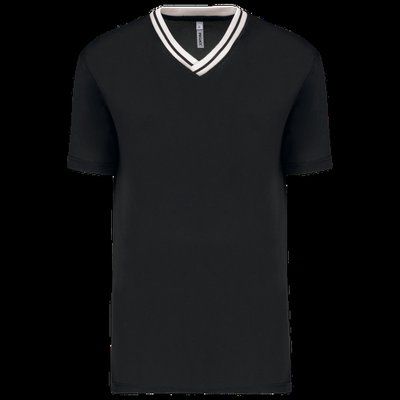 Camiseta equipo Unisex Cuello de Pico Black / White L