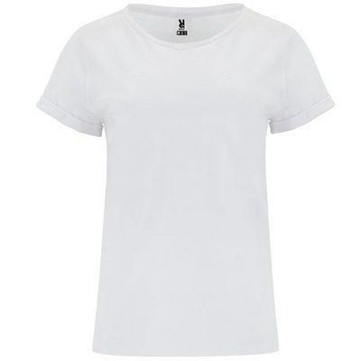 Camiseta Holgada Manga Dobladillo Blanco S