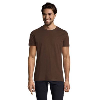 Camiseta Hombre Tubular 100% Algodón CHOCOLATE L