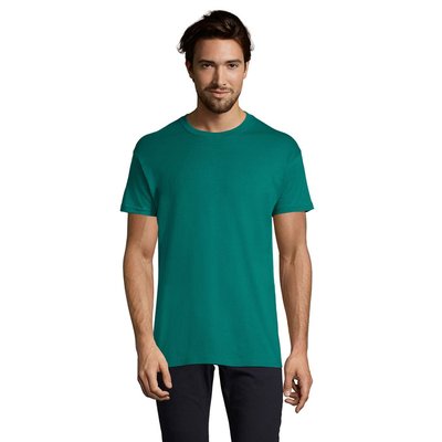 Camiseta Hombre Tubular 100% Algodón Esmeralda M