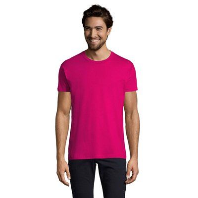 Camiseta Hombre Tubular 100% Algodón Fuchsia XXL