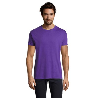 Camiseta Hombre Tubular 100% Algodón Morado Oscuro M