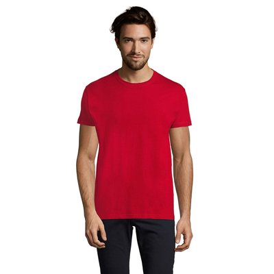 Camiseta Hombre Tubular 100% Algodón Rojo Tango L