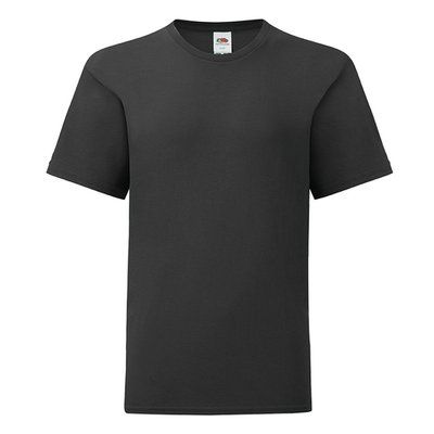 Camiseta infantil algodón corte básico Black 3/4 ans