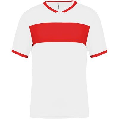 Camiseta infantil de deporte White / Sporty Red 8/10 ans