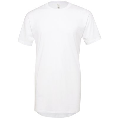 Camiseta larga para hombre Blanco L