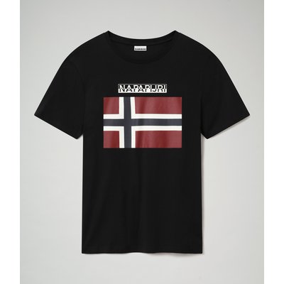 Camiseta con Logotipo de bandera Negro S