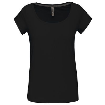 Camiseta manga corta algodón mujer Black M